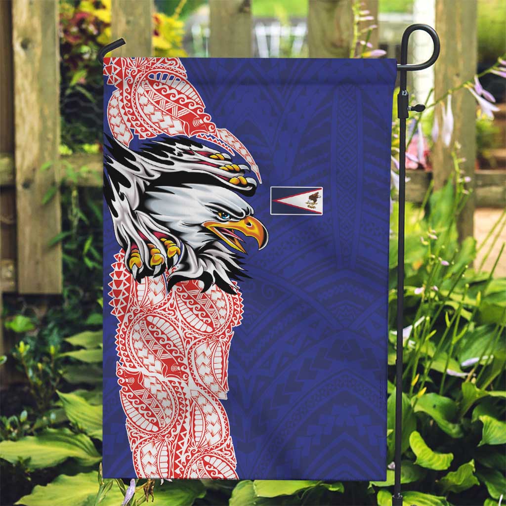 American Samoa Flag Day Garden Flag Tribal Tattoo with Eagle Blue-Red