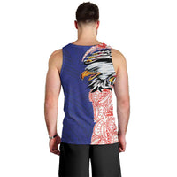 American Samoa Flag Day Men Tank Top Tribal Tattoo with Eagle Blue-Red