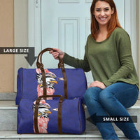 American Samoa Flag Day Travel Bag Tribal Tattoo with Eagle Blue-Red