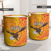 American Samoa Flag Day Laundry Basket Fautasi Race Pago Pago-Aeto Eagle Wings Tribal Style