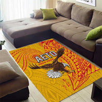 American Samoa Flag Day Area Rug Fautasi Race Pago Pago-Aeto Eagle Wings Tribal Style