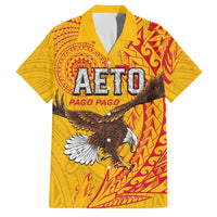 Personalised American Samoa Flag Day Family Matching Long Sleeve Bodycon Dress and Hawaiian Shirt Fautasi Race Pago Pago-Aeto Eagle Wings Tribal Style LT03 Dad's Shirt - Short Sleeve Multicolor - Polynesian Pride