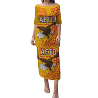 Personalised American Samoa Flag Day Family Matching Puletasi and Hawaiian Shirt Fautasi Race Pago Pago-Aeto Eagle Wings Tribal Style LT03 Mom's Dress Multicolor - Polynesian Pride