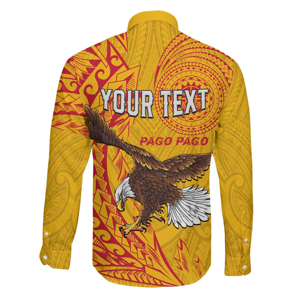 Personalised American Samoa Flag Day Family Matching Short Sleeve Bodycon Dress and Hawaiian Shirt Fautasi Race Pago Pago-Aeto Eagle Wings Tribal Style LT03 - Polynesian Pride