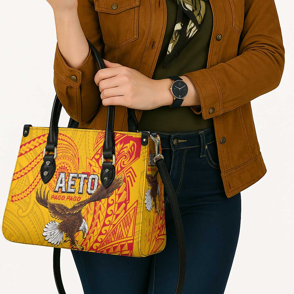 American Samoa Flag Day Leather Bag Fautasi Race Pago Pago-Aeto Eagle Wings Tribal Style