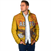 Personalised American Samoa Flag Day Padded Jacket Fautasi Race Pago Pago-Aeto Eagle Wings Tribal Style
