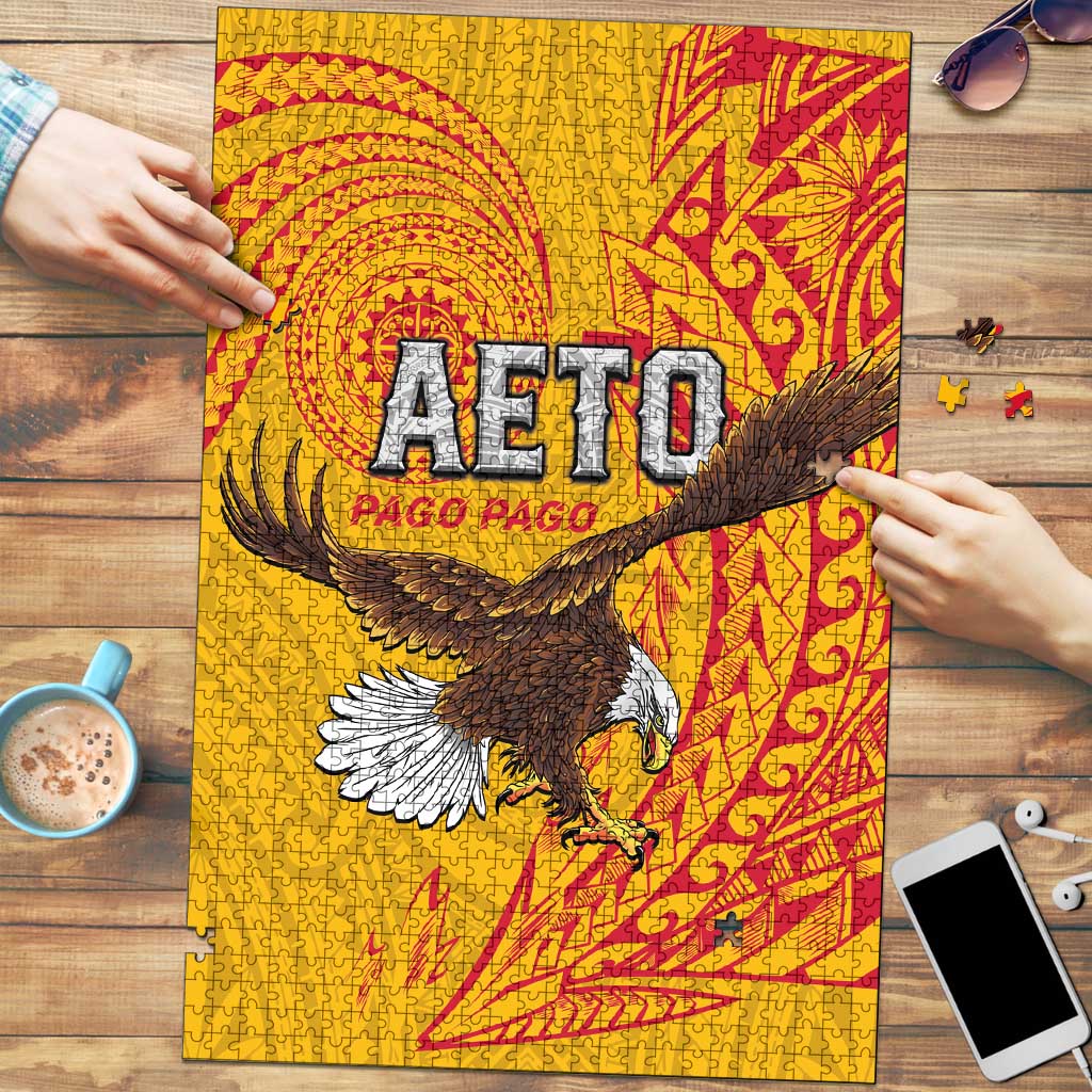 American Samoa Flag Day Puzzle Fautasi Race Pago Pago-Aeto Eagle Wings Tribal Style