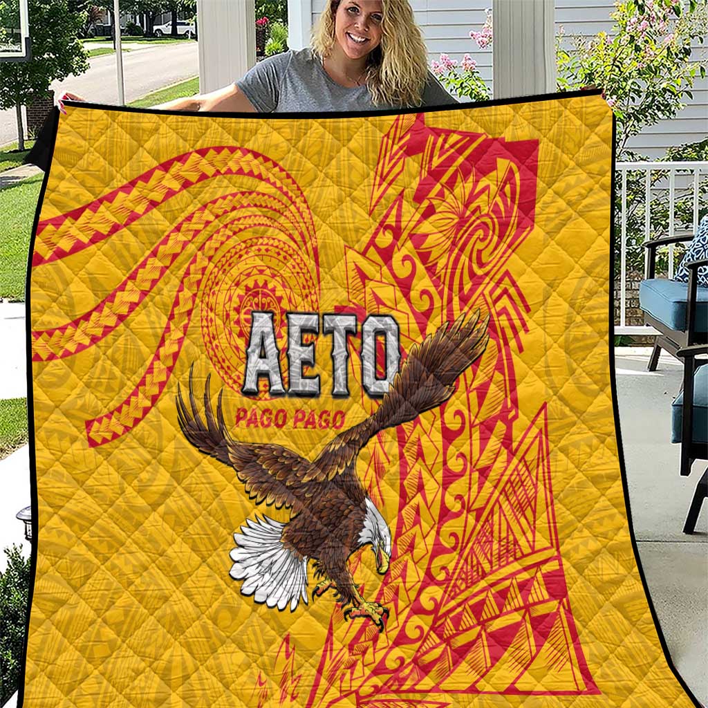 American Samoa Flag Day Quilt Fautasi Race Pago Pago-Aeto Eagle Wings Tribal Style