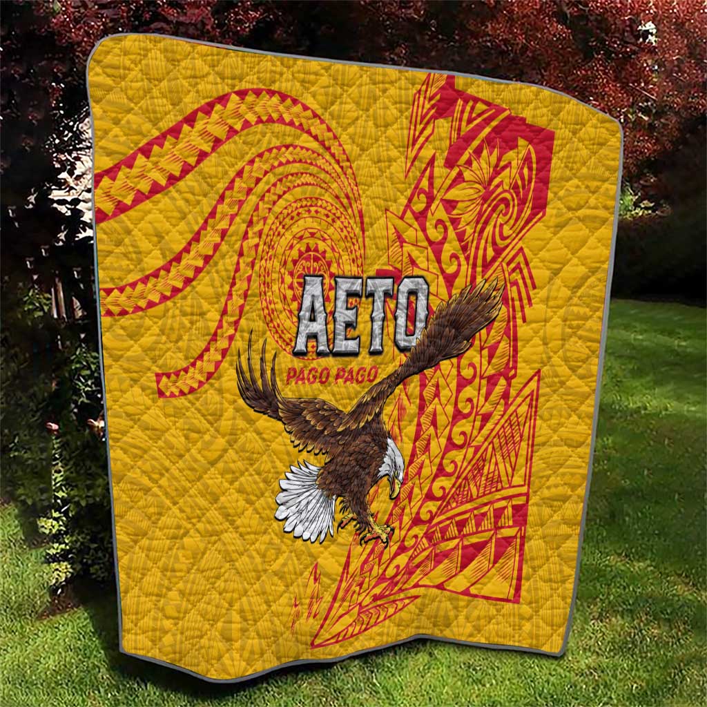 American Samoa Flag Day Quilt Fautasi Race Pago Pago-Aeto Eagle Wings Tribal Style