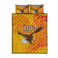 American Samoa Flag Day Quilt Bed Set Fautasi Race Pago Pago-Aeto Eagle Wings Tribal Style