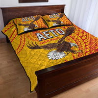 American Samoa Flag Day Quilt Bed Set Fautasi Race Pago Pago-Aeto Eagle Wings Tribal Style