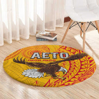 American Samoa Flag Day Round Carpet Fautasi Race Pago Pago-Aeto Eagle Wings Tribal Style