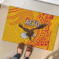 American Samoa Flag Day Rubber Doormat Fautasi Race Pago Pago-Aeto Eagle Wings Tribal Style