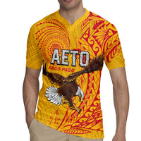 Personalised American Samoa Flag Day Rugby Jersey Fautasi Race Pago Pago-Aeto Eagle Wings Tribal Style