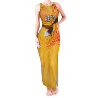 Personalised American Samoa Flag Day Tank Maxi Dress Fautasi Race Pago Pago-Aeto Eagle Wings Tribal Style