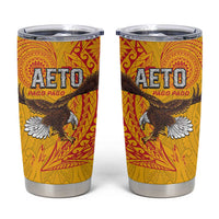 American Samoa Flag Day Tumbler Cup Fautasi Race Pago Pago-Aeto Eagle Wings Tribal Style LT03 Multicolor - Polynesian Pride