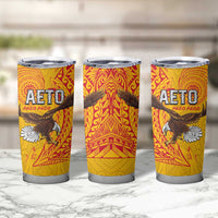 American Samoa Flag Day Tumbler Cup Fautasi Race Pago Pago-Aeto Eagle Wings Tribal Style LT03 - Polynesian Pride