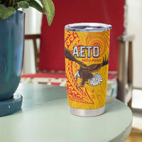 American Samoa Flag Day Tumbler Cup Fautasi Race Pago Pago-Aeto Eagle Wings Tribal Style LT03 - Polynesian Pride