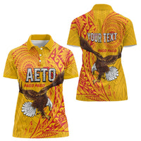 Personalised American Samoa Flag Day Women Polo Shirt Fautasi Race Pago Pago-Aeto Eagle Wings Tribal Style LT03 - Polynesian Pride