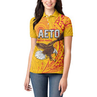 Personalised American Samoa Flag Day Women Polo Shirt Fautasi Race Pago Pago-Aeto Eagle Wings Tribal Style LT03 - Polynesian Pride