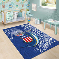 American Samoa Flag Day Area Rug Fautasi Race Fagatogo-Iseula O Le Moana Sailfish Tribal Style LT03 - Polynesian Pride