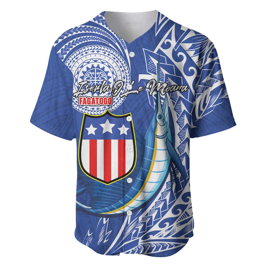 Personalised American Samoa Flag Day Baseball Jersey Fautasi Race Fagatogo-Iseula O Le Moana Sailfish Tribal Style LT03 Multicolor - Polynesian Pride