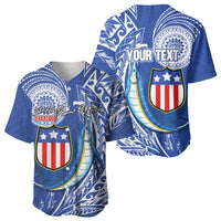 Personalised American Samoa Flag Day Baseball Jersey Fautasi Race Fagatogo-Iseula O Le Moana Sailfish Tribal Style LT03 - Polynesian Pride