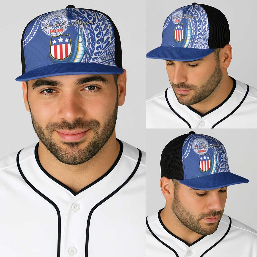 American Samoa Flag Day Baseball Net Cap Fautasi Race Fagatogo-Iseula O Le Moana Sailfish Tribal Style LT03 - Polynesian Pride