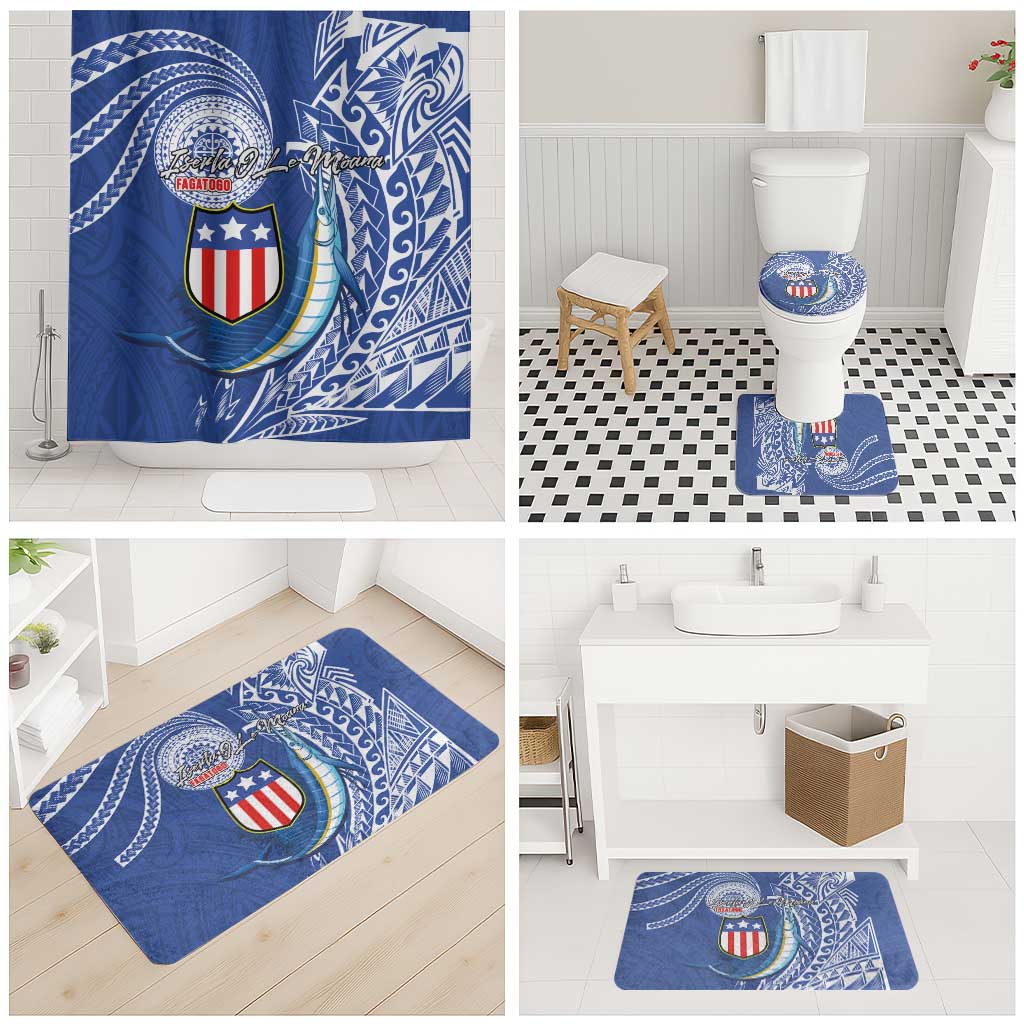 American Samoa Flag Day Bathroom Set Fautasi Race Fagatogo-Iseula O Le Moana Sailfish Tribal Style LT03 - Polynesian Pride