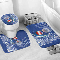 American Samoa Flag Day Bathroom Set Fautasi Race Fagatogo-Iseula O Le Moana Sailfish Tribal Style LT03 Mat Set Only (3 pcs) One Size Multicolor - Polynesian Pride