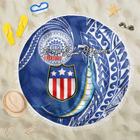 American Samoa Flag Day Beach Blanket Fautasi Race Fagatogo-Iseula O Le Moana Sailfish Tribal Style LT03 One Size 150cm Multicolor - Polynesian Pride