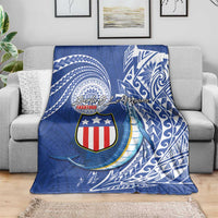 American Samoa Flag Day Blanket Fautasi Race Fagatogo-Iseula O Le Moana Sailfish Tribal Style LT03 - Polynesian Pride