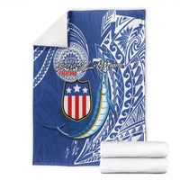 American Samoa Flag Day Blanket Fautasi Race Fagatogo-Iseula O Le Moana Sailfish Tribal Style LT03 - Polynesian Pride