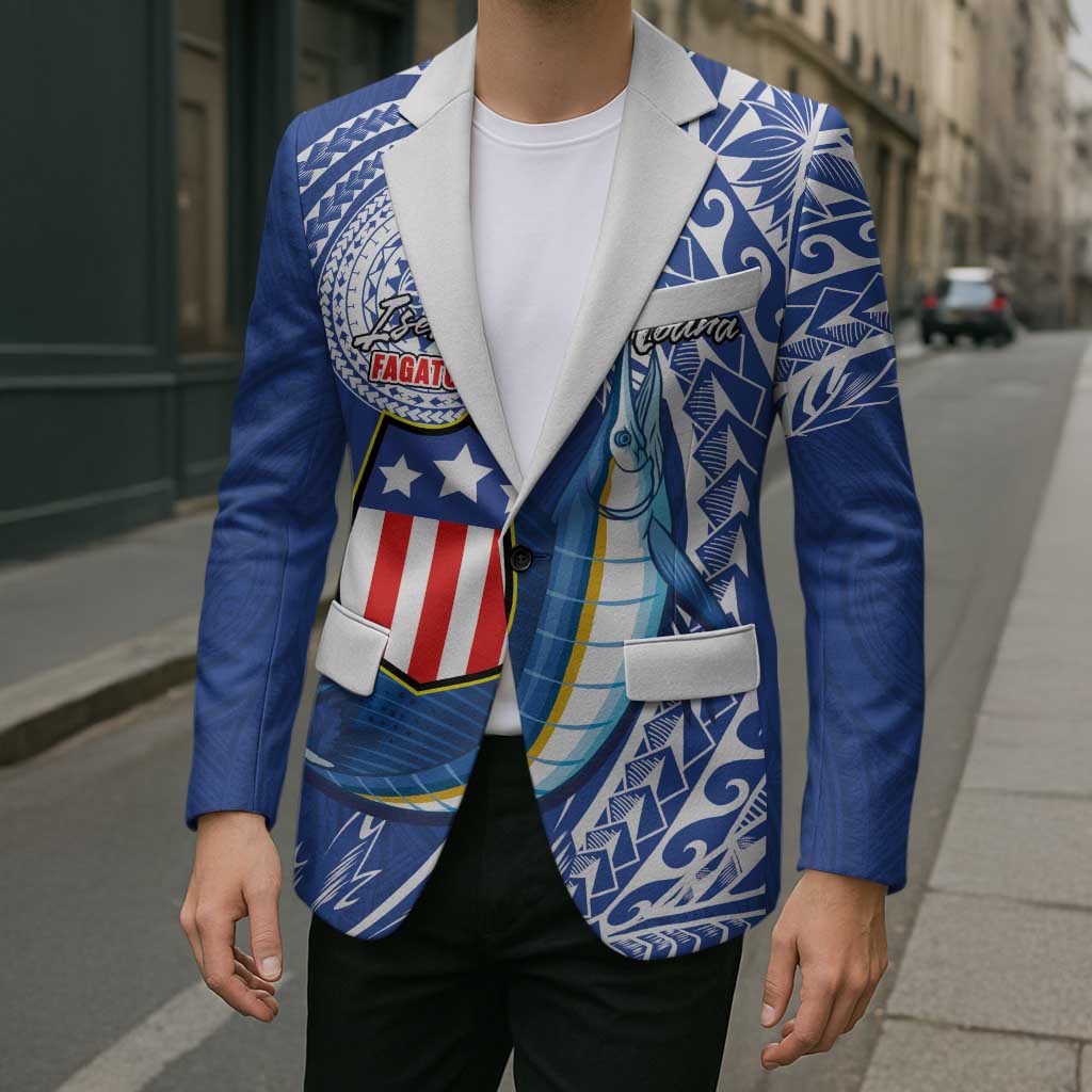 Personalised American Samoa Flag Day Blazer Fautasi Race Fagatogo-Iseula O Le Moana Sailfish Tribal Style LT03 - Polynesian Pride