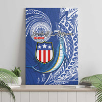 American Samoa Flag Day Canvas Wall Art Fautasi Race Fagatogo-Iseula O Le Moana Sailfish Tribal Style LT03 - Polynesian Pride
