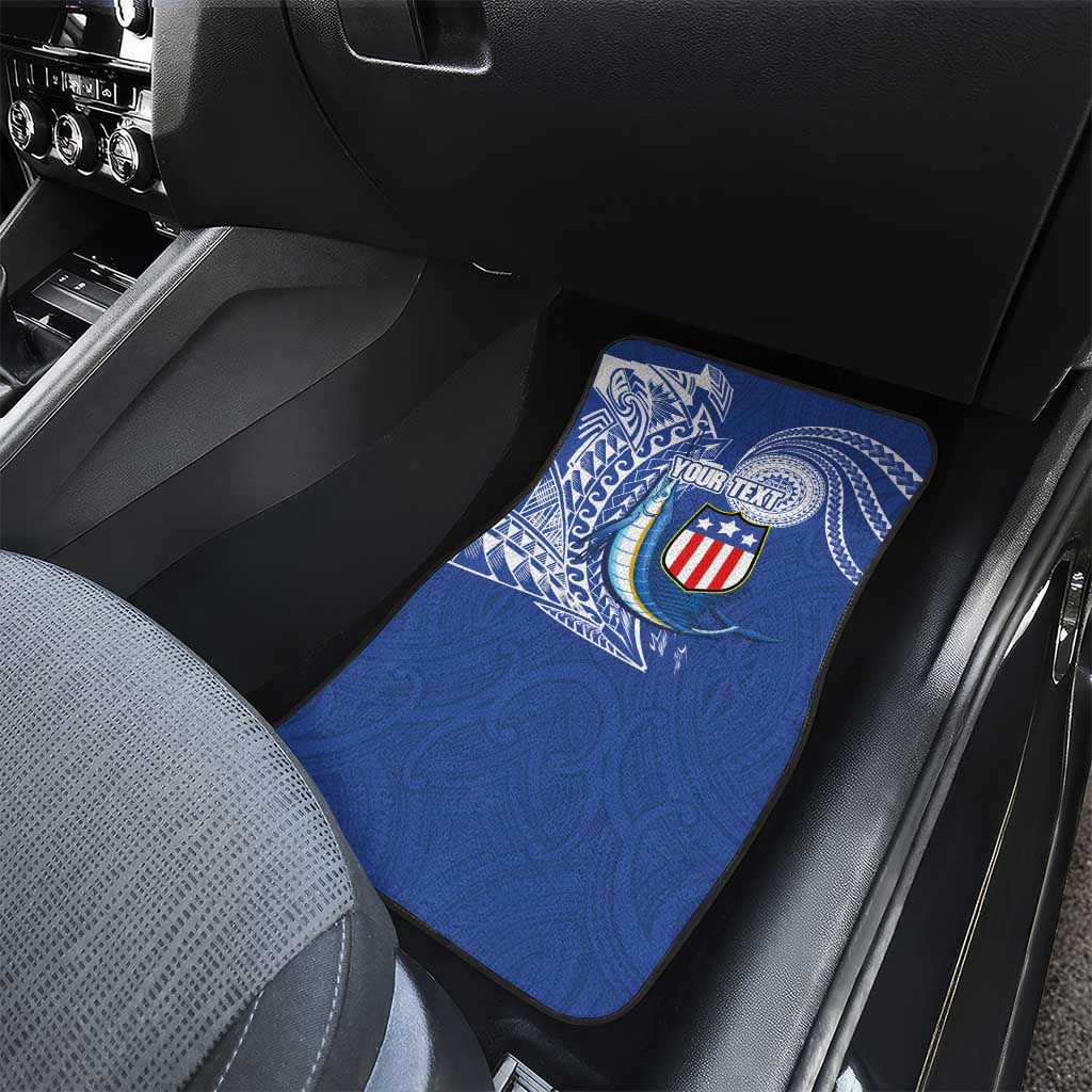 Personalised American Samoa Flag Day Car Mats Fautasi Race Fagatogo-Iseula O Le Moana Sailfish Tribal Style LT03 - Polynesian Pride