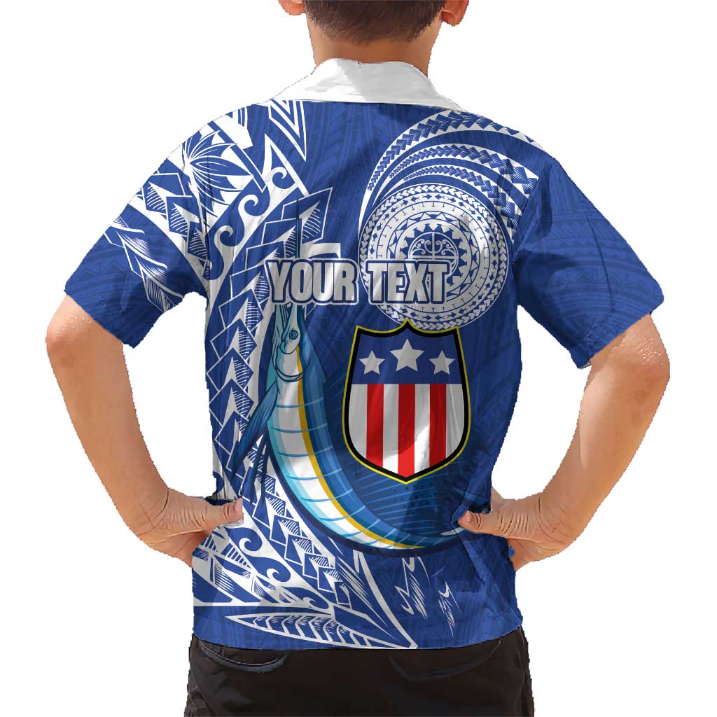 Personalised American Samoa Flag Day Family Matching Off Shoulder Maxi Dress and Hawaiian Shirt Fautasi Race Fagatogo-Iseula O Le Moana Sailfish Tribal Style LT03 - Polynesian Pride