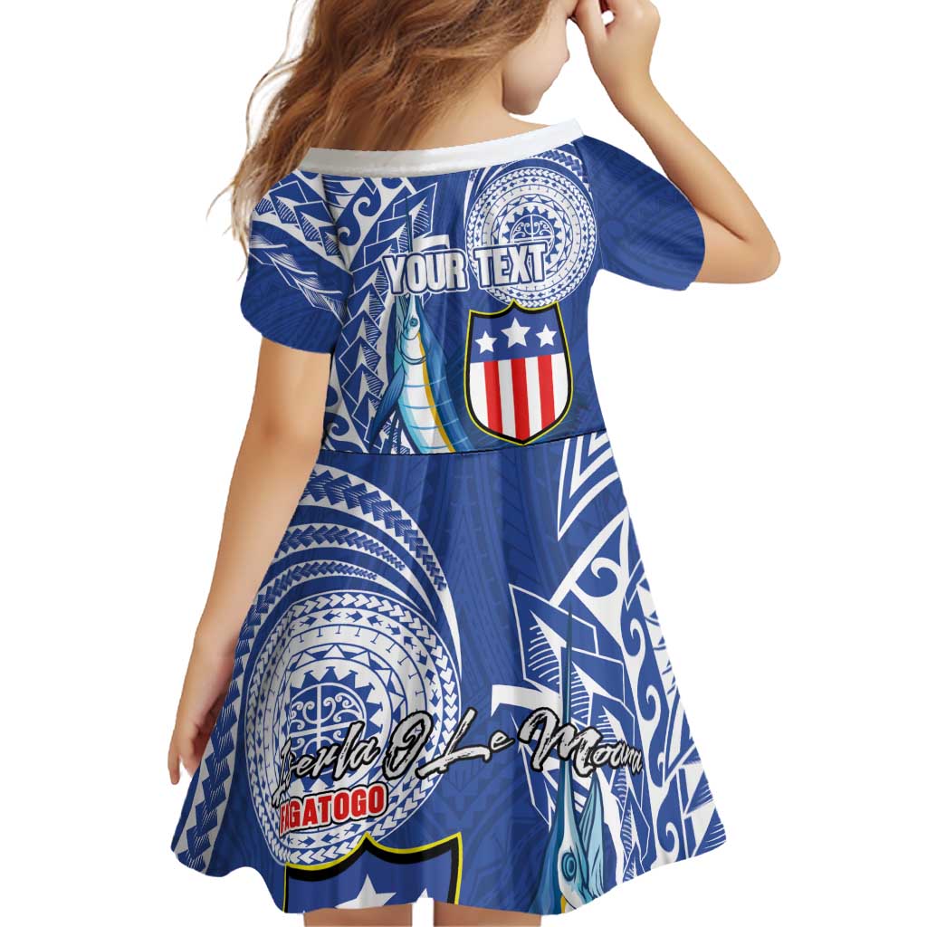 Personalised American Samoa Flag Day Family Matching Short Sleeve Bodycon Dress and Hawaiian Shirt Fautasi Race Fagatogo-Iseula O Le Moana Sailfish Tribal Style LT03 - Polynesian Pride