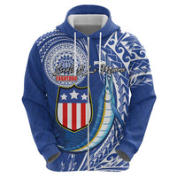 Personalised American Samoa Flag Day Hoodie Fautasi Race Fagatogo-Iseula O Le Moana Sailfish Tribal Style LT03 - Polynesian Pride