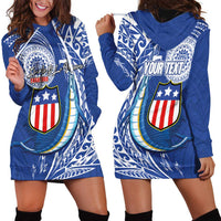 Personalised American Samoa Flag Day Hoodie Dress Fautasi Race Fagatogo-Iseula O Le Moana Sailfish Tribal Style LT03 - Polynesian Pride
