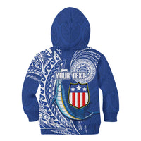 Personalised American Samoa Flag Day Kid Hoodie Fautasi Race Fagatogo-Iseula O Le Moana Sailfish Tribal Style LT03 - Polynesian Pride