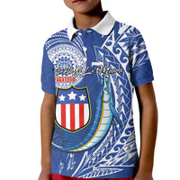 Personalised American Samoa Flag Day Kid Polo Shirt Fautasi Race Fagatogo-Iseula O Le Moana Sailfish Tribal Style LT03 Kid Multicolor - Polynesian Pride