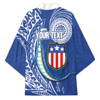 Personalised American Samoa Flag Day Kimono Fautasi Race Fagatogo-Iseula O Le Moana Sailfish Tribal Style LT03 - Polynesian Pride