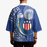 Personalised American Samoa Flag Day Kimono Fautasi Race Fagatogo-Iseula O Le Moana Sailfish Tribal Style LT03 - Polynesian Pride