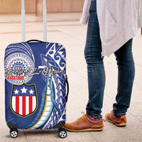 American Samoa Flag Day Luggage Cover Fautasi Race Fagatogo-Iseula O Le Moana Sailfish Tribal Style LT03 Multicolor - Polynesian Pride