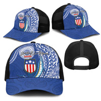American Samoa Flag Day Mesh Trucker Cap Fautasi Race Fagatogo-Iseula O Le Moana Sailfish Tribal Style LT03 - Polynesian Pride