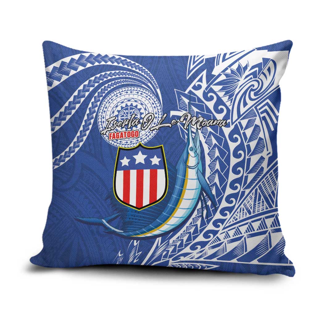 American Samoa Flag Day Pillow Cover Fautasi Race Fagatogo-Iseula O Le Moana Sailfish Tribal Style LT03 Multicolor - Polynesian Pride