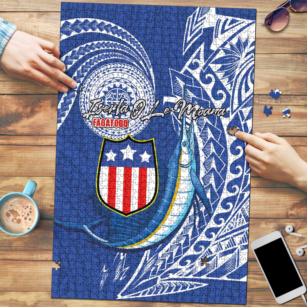 American Samoa Flag Day Puzzle Fautasi Race Fagatogo-Iseula O Le Moana Sailfish Tribal Style LT03 Multicolor - Polynesian Pride