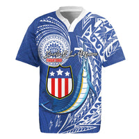 Personalised American Samoa Flag Day Rugby Jersey Fautasi Race Fagatogo-Iseula O Le Moana Sailfish Tribal Style LT03 Multicolor - Polynesian Pride