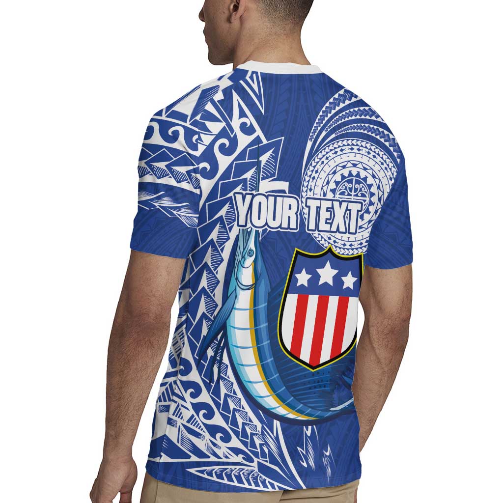 Personalised American Samoa Flag Day Rugby Jersey Fautasi Race Fagatogo-Iseula O Le Moana Sailfish Tribal Style LT03 - Polynesian Pride